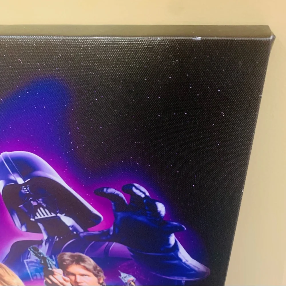 Star Wars Empire Strikes Back 19in X 15in Black Blue Purple Canvas Wall Art